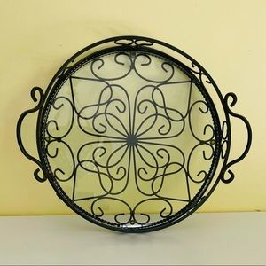 SOUTHERN LIVING AT HOME JAMESTOWN WROUGHT IRON 14” TRAY Serving Tray, Barware